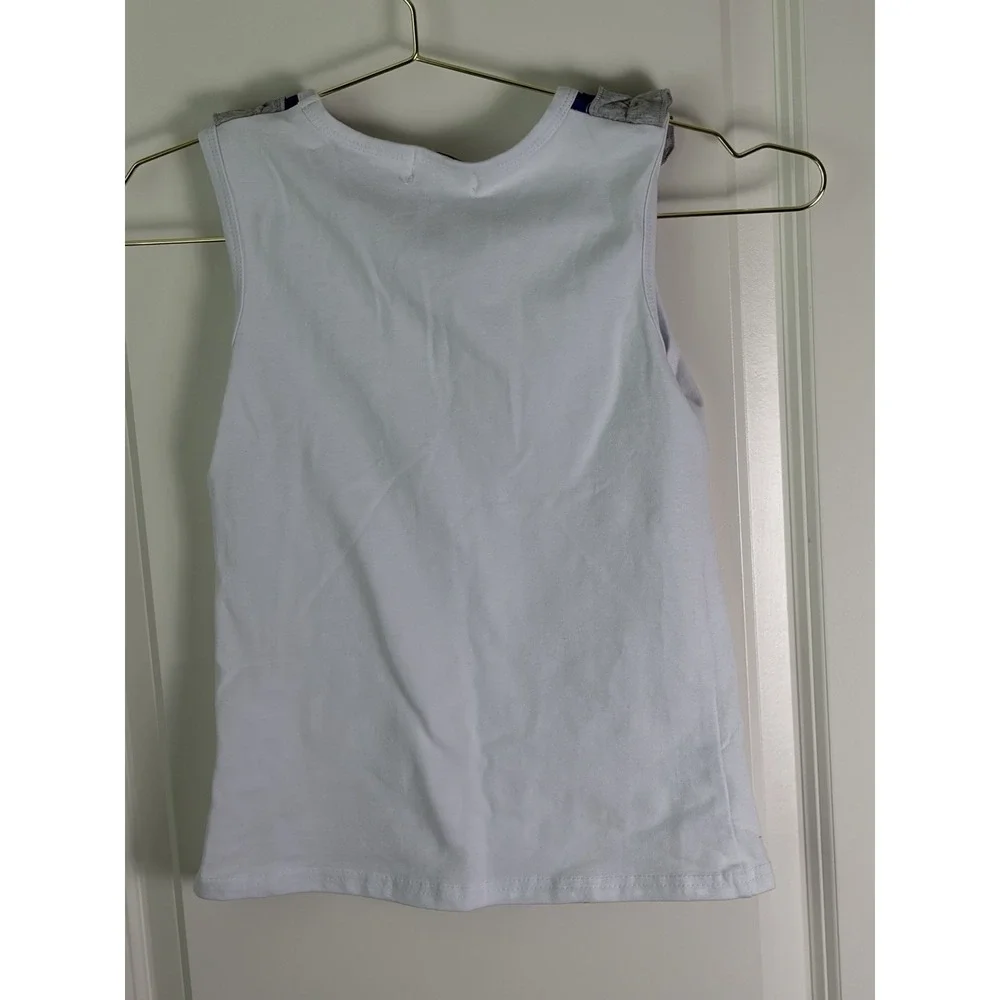 Pete + Lucy Summer Girls White & Blue Floral Sleeveless Top in Size 6/6X
